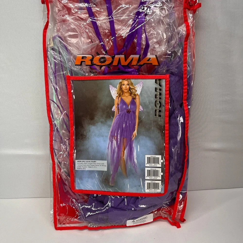Roma Elegant Purple women’s High Low Dress with wings‎ - Picture 3 of 10